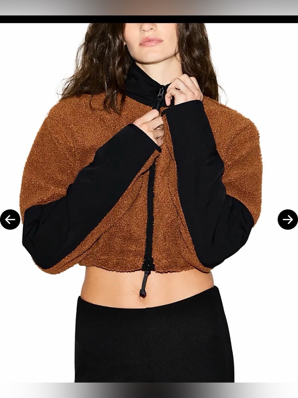 SKIMS TEDDY FUNNEL NECK CROPPED JACKET STYLE: LS-LST-9942W COLOR: CHAI SIZE:M